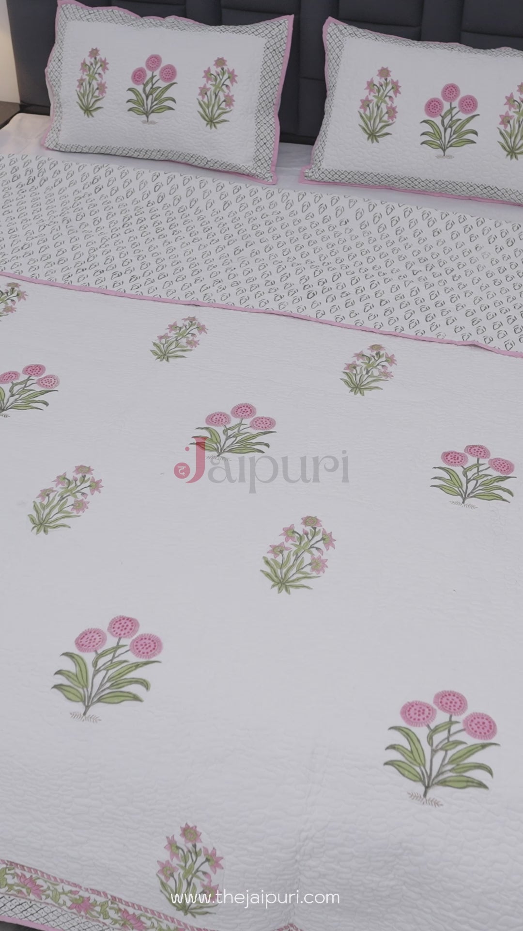 Premium Hand Block Print Cotton Bedcover | Nora